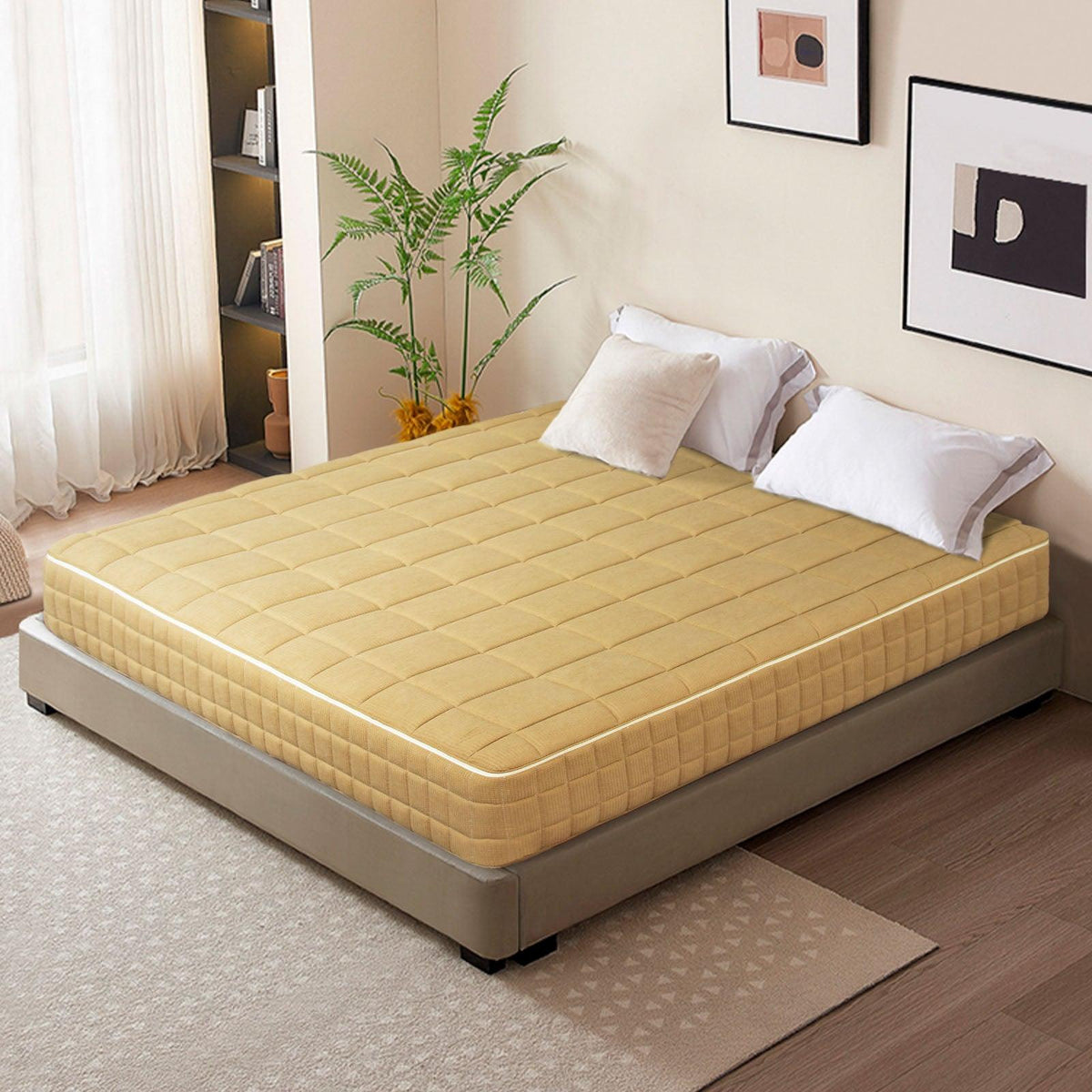 Celestial Cotton Luxe Zip-Pad Ivytress mattress pad featuring a zippered design, crafted from soft cotton to provide hypoallergenic protection against dust mites and allergens, enhancing sleep comfort