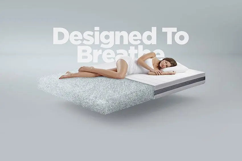 Dreamcomfort Airfiber® Luxe Topper featuring advanced Airfiber® technology for even weight distribution, enhanced breathability, and durable comfort, designed to transform your existing mattress into a healthier sleep surface