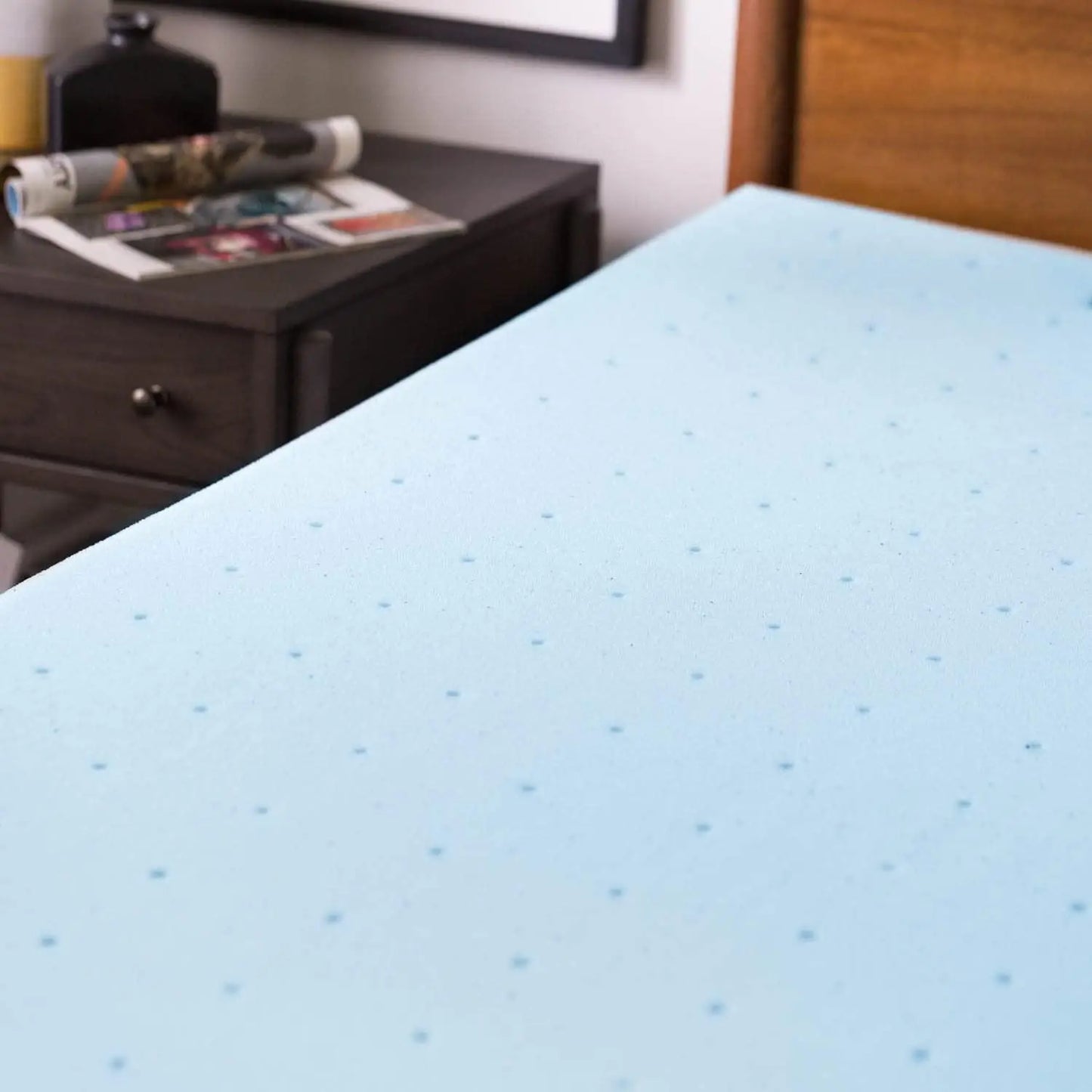 CoolDream Gel Memory Foam Topper with bamboo-derived removable cover, offering cooling gel-infused support, hypoallergenic safety, and easy maintenance for superior sleep comfort.