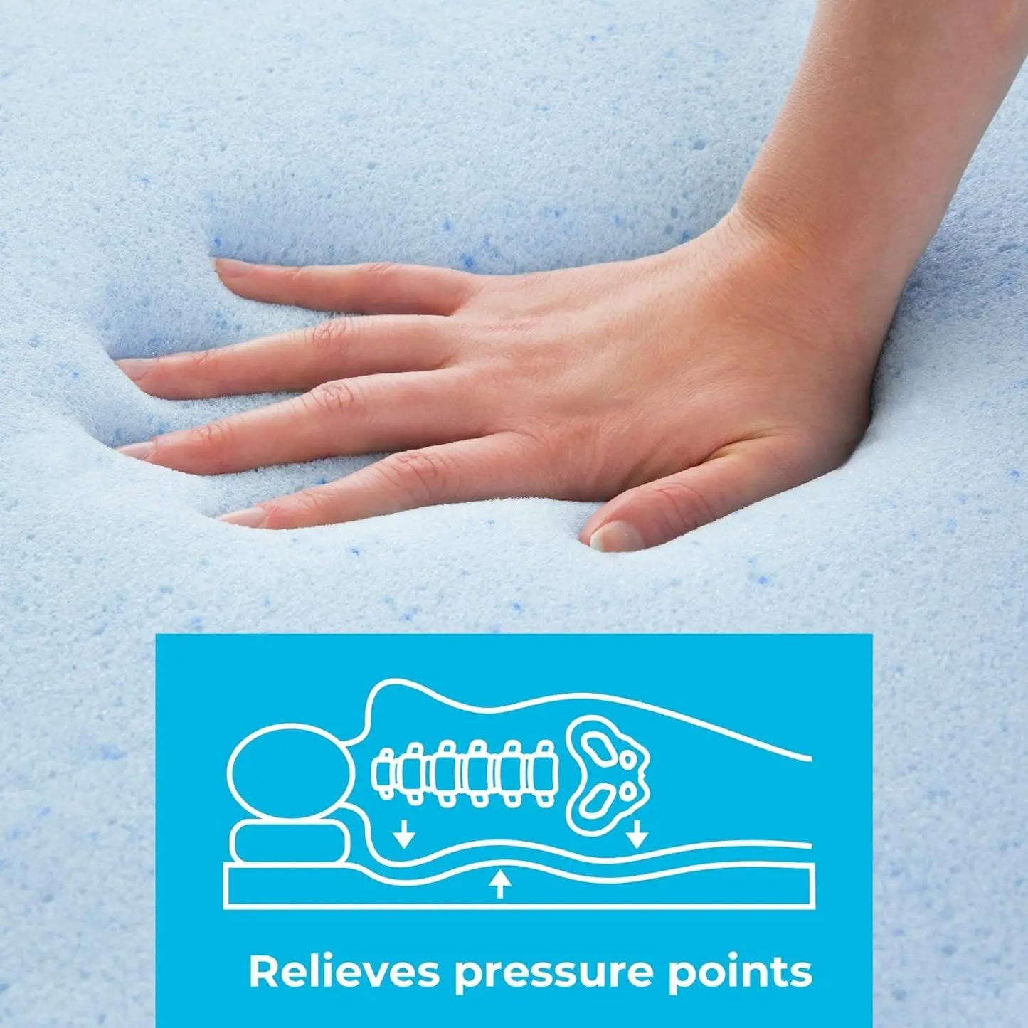 CoolDream Gel Memory Foam Topper with bamboo-derived removable cover, offering cooling gel-infused support, hypoallergenic safety, and easy maintenance for superior sleep comfort.