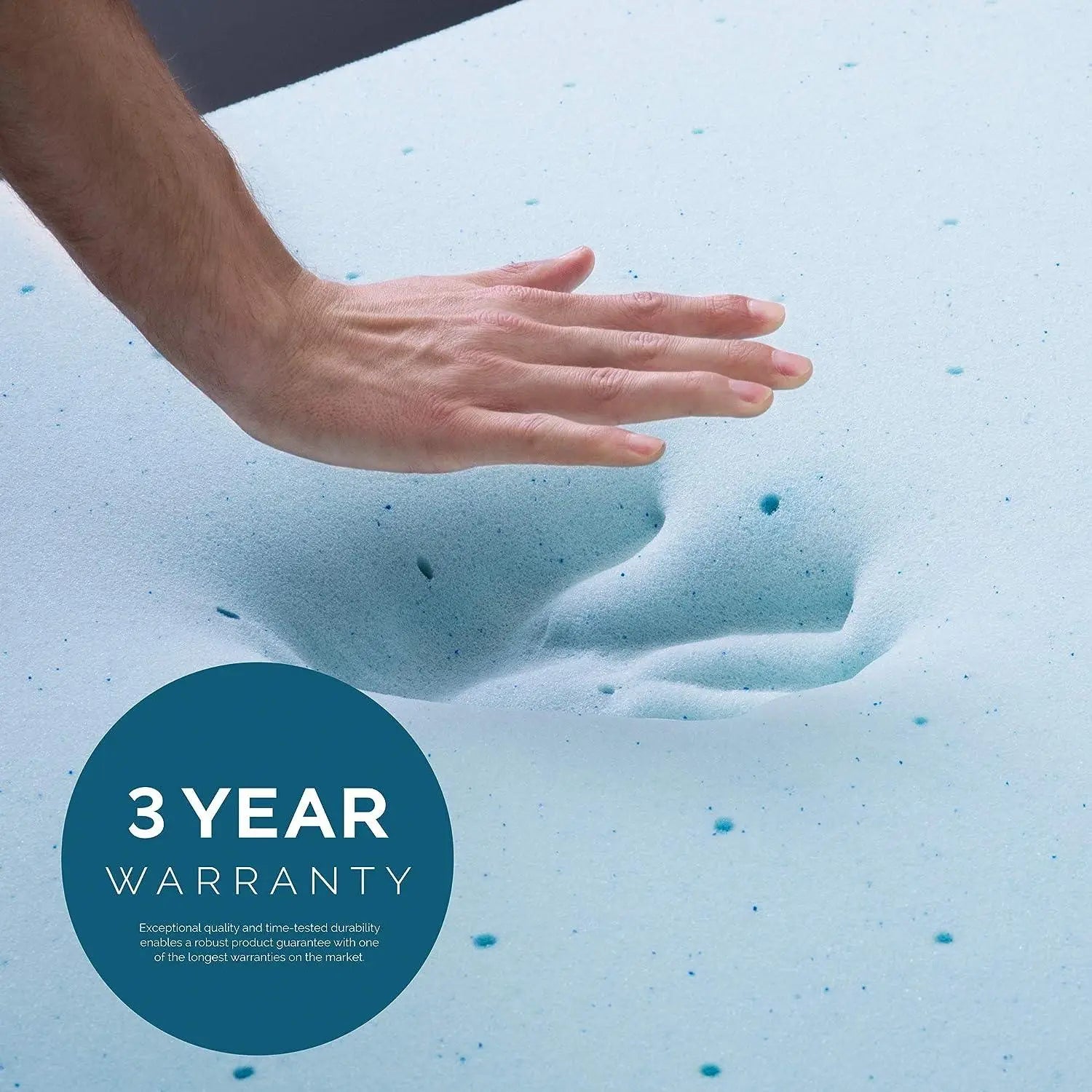 CoolDream Gel Memory Foam Topper with bamboo-derived removable cover, offering cooling gel-infused support, hypoallergenic safety, and easy maintenance for superior sleep comfort.