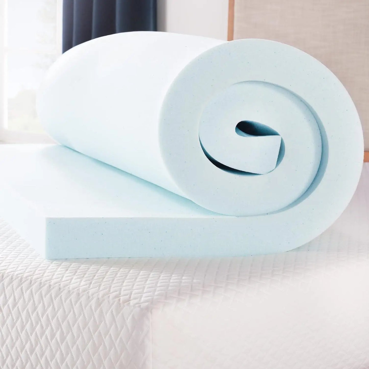 CoolDream Gel Memory Foam Topper with bamboo-derived removable cover, offering cooling gel-infused support, hypoallergenic safety, and easy maintenance for superior sleep comfort.