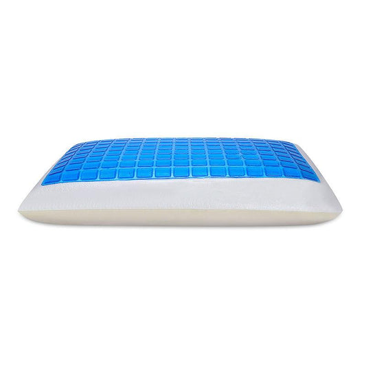 FrostCool Gel Memory Foam Pillow with gel-pod technology and washable cover, providing cooling comfort, customized support, and hypoallergenic protection for all sleep positions