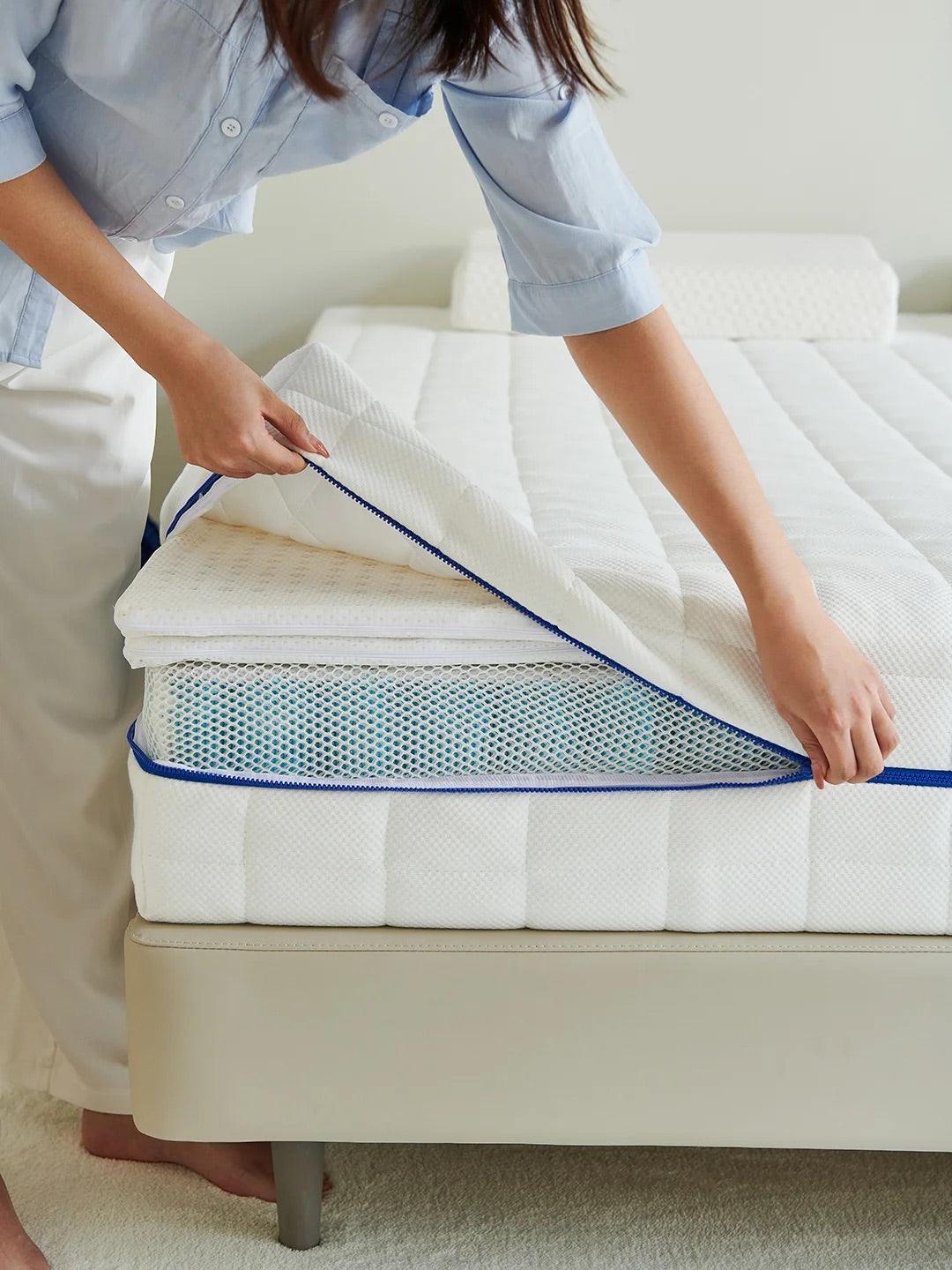 Twilight Cotton Luxe Zip-Pad Ivytress mattress pad with a zippered design, crafted from soft cotton for hypoallergenic protection against dust mites and allergens
